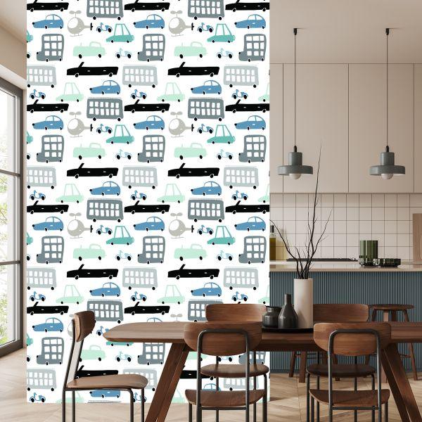 Behang Voor Kinderen, Auto's, Auto's, Sprookjes, Decoratie - Afbeelding 4