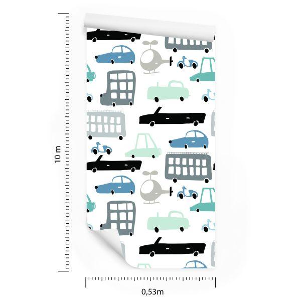 Behang Voor Kinderen, Auto's, Auto's, Sprookjes, Decoratie - Afbeelding 8