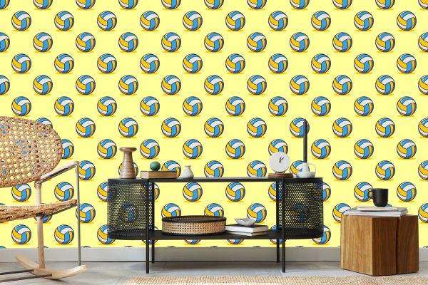 Behang Vintage Volleybalballen - Afbeelding 5