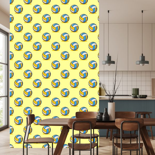 Behang Vintage Volleybalballen - Afbeelding 4