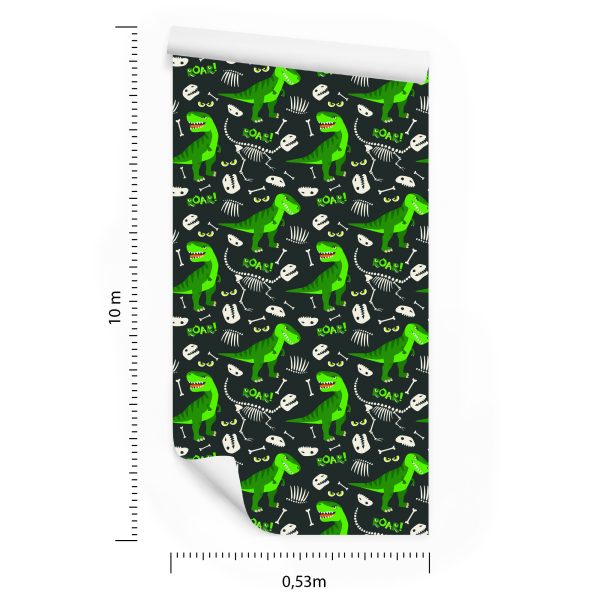 Behang Voor Kinderen - Groene Dinosaurussen - Afbeelding 8