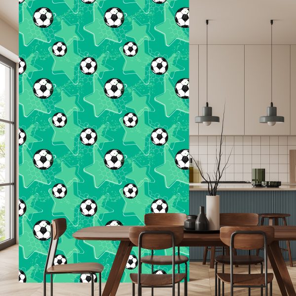 Behang Voetballen Op Sterrenachtergrond - Afbeelding 4