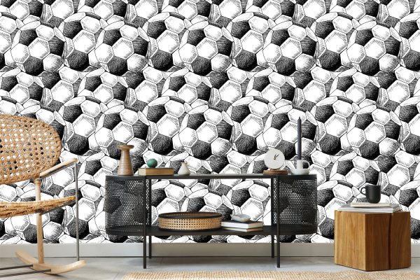 Behang Getekende Voetballen - Afbeelding 5