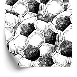 Behang Getekende Voetballen