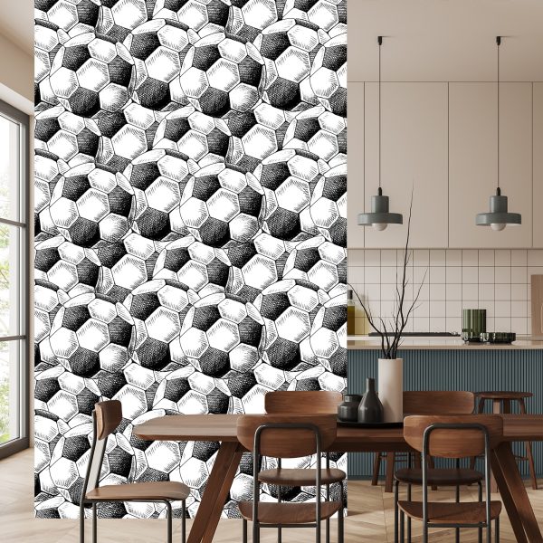Behang Getekende Voetballen - Afbeelding 4