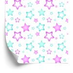 Behang Voor Kinderen - Blauwe En Roze Sterren
