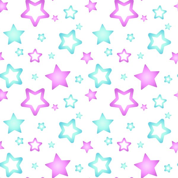 Behang Voor Kinderen - Blauwe En Roze Sterren - Afbeelding 2