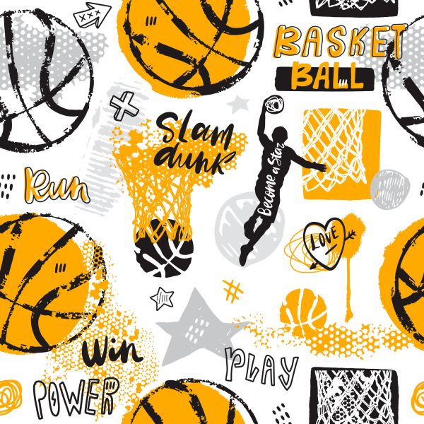 Behang Komische Basketbal - Afbeelding 2