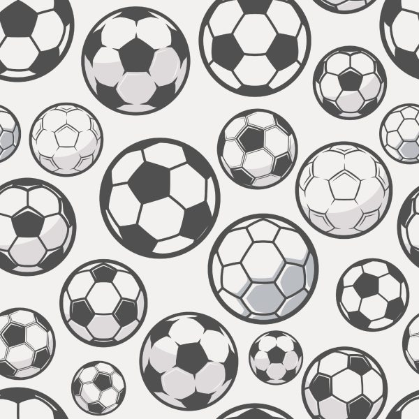 Behang Getekende Voetballen - Afbeelding 2