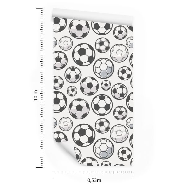 Behang Getekende Voetballen - Afbeelding 8