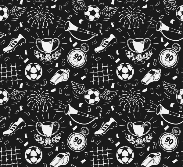 Behang Schets Van Voetbal - Afbeelding 2