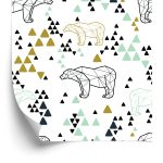 Behang Voor Kinderen - Geometrische Beren