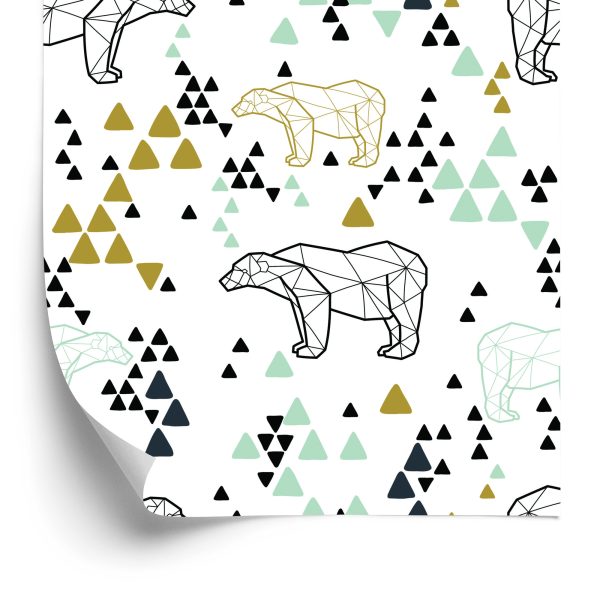 Behang Voor Kinderen - Geometrische Beren