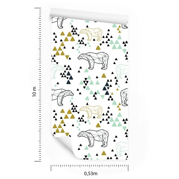 Behang Voor Kinderen - Geometrische Beren - Afbeelding 8