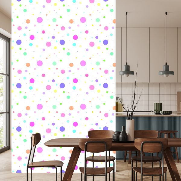 Behang Stippen In Pastelkleuren - Afbeelding 4