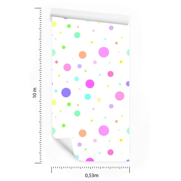 Behang Stippen In Pastelkleuren - Afbeelding 8