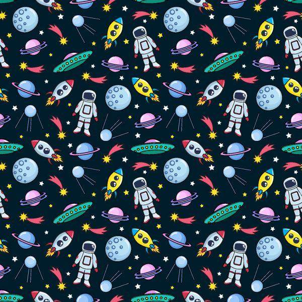 Behang Voor Kinderen - Planeten Astronauten Raketten En Ufo's - Afbeelding 2
