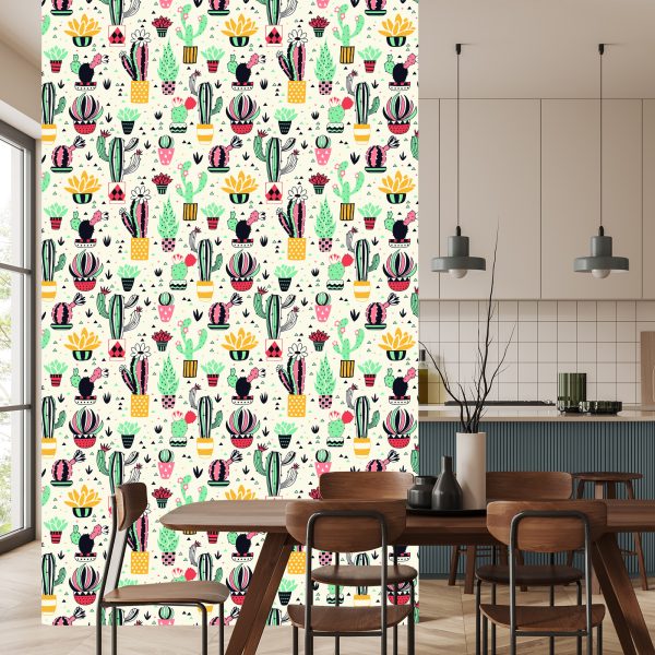 Behang Voor Kinderen - Cactussen In Scandinavische Stijl - Afbeelding 4