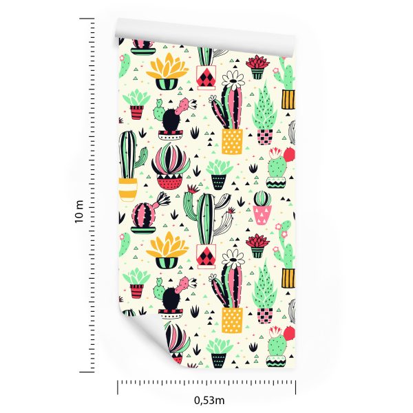 Behang Voor Kinderen - Cactussen In Scandinavische Stijl - Afbeelding 8