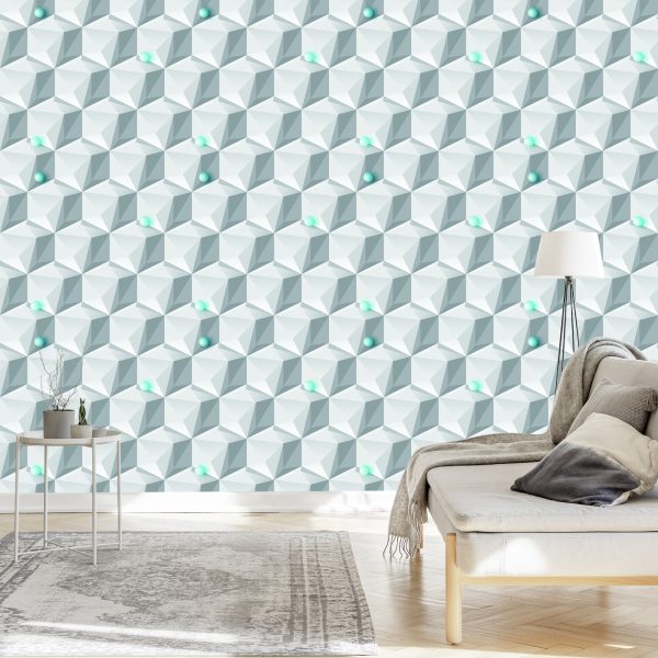Behang Geometrisch Thema - 3D-Effect - Afbeelding 3