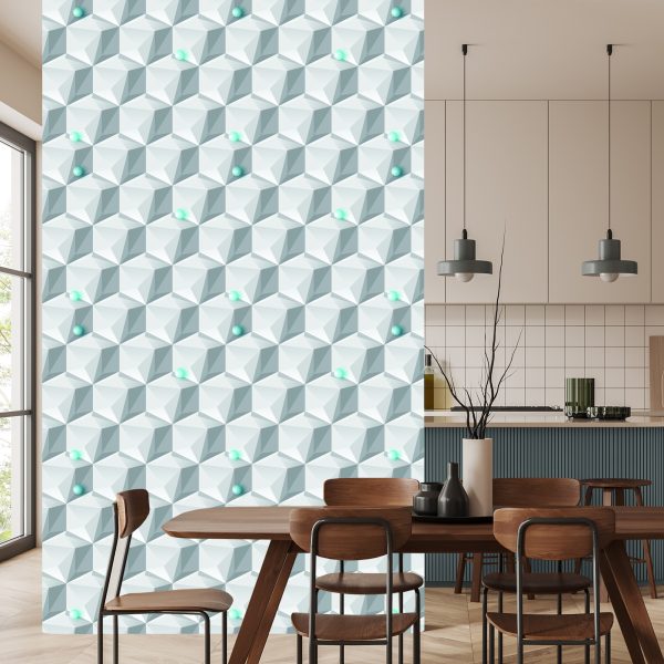 Behang Geometrisch Thema - 3D-Effect - Afbeelding 4