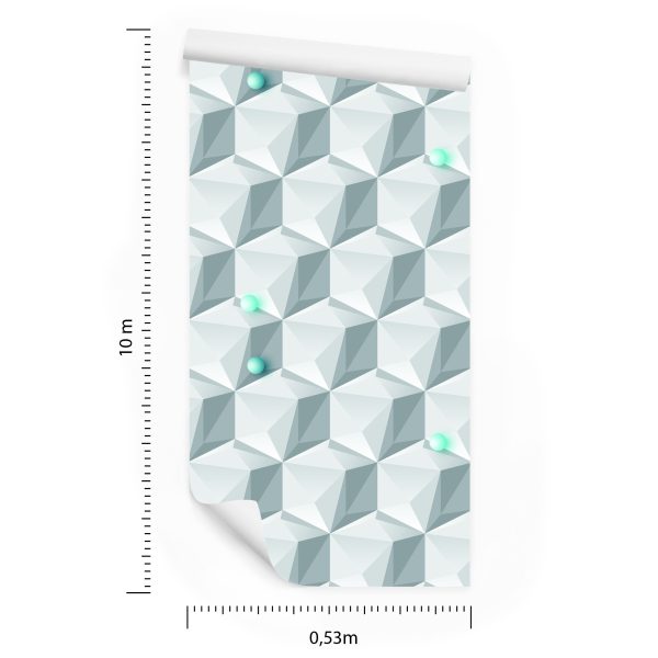 Behang Geometrisch Thema - 3D-Effect - Afbeelding 8