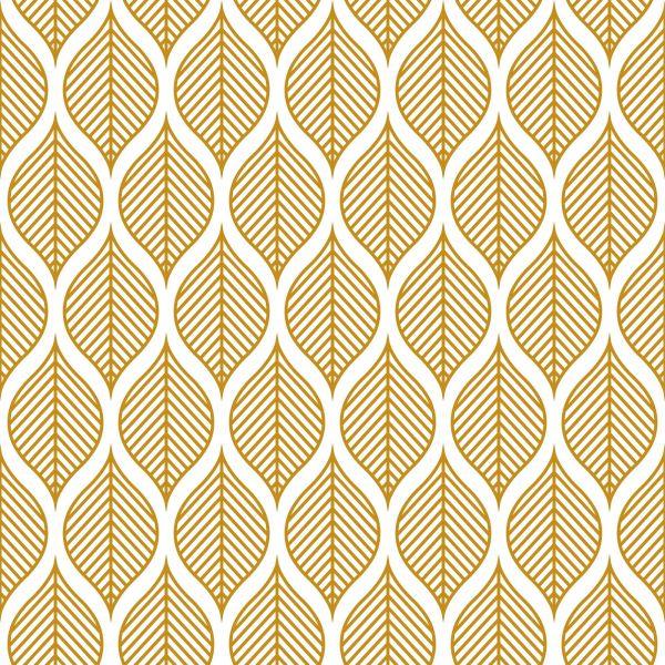 Behang Retro - Prachtige Geometrische Bladeren - Afbeelding 2