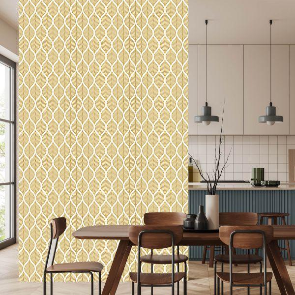 Behang Retro - Prachtige Geometrische Bladeren - Afbeelding 4
