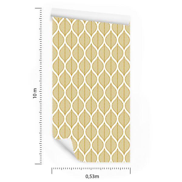 Behang Retro - Prachtige Geometrische Bladeren - Afbeelding 8