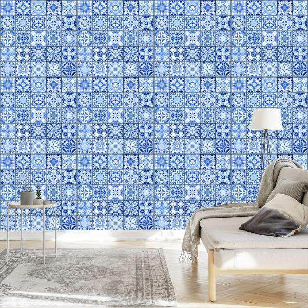 Behang Prachtig Blauw Oosters Mozaïek - Afbeelding 3
