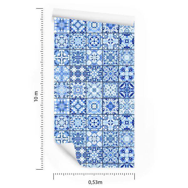 Behang Prachtig Blauw Oosters Mozaïek - Afbeelding 8