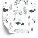 Behang Voor Kinderen - Beren, Bomen En Bergen