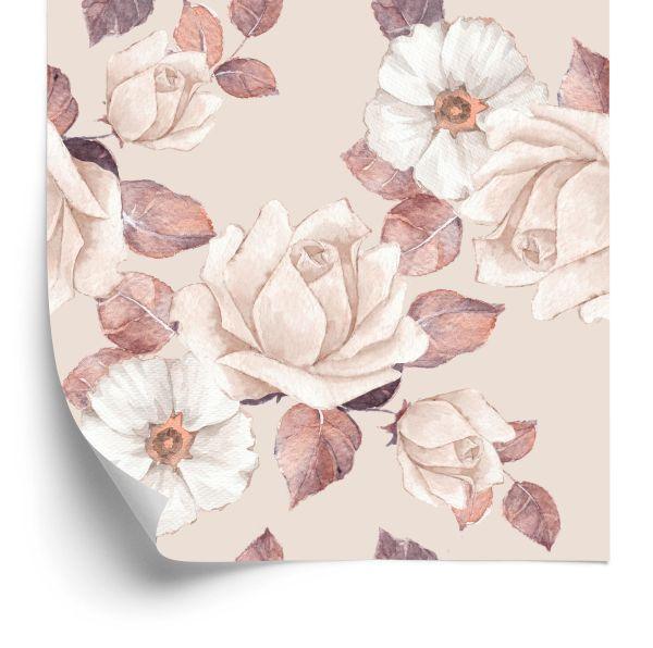 Behang Fijne Bloemen In Pastelkleuren