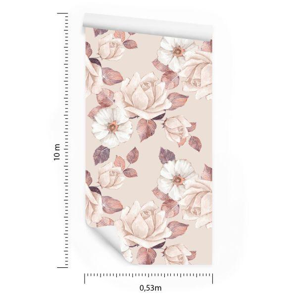 Behang Fijne Bloemen In Pastelkleuren - Afbeelding 8