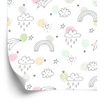 Behang Voor Kinderen - Wolken, Harten, Sterren, Regenbogen