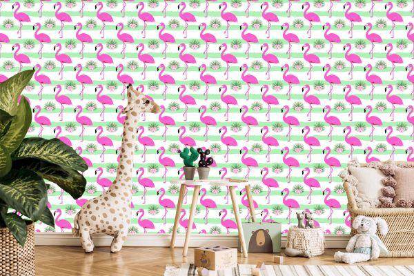 Behang Voor Kinderen - Roze Flamingo's - Afbeelding 5