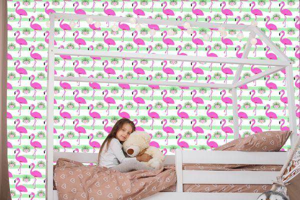 Behang Voor Kinderen - Roze Flamingo's - Afbeelding 7
