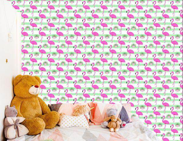 Behang Voor Kinderen - Roze Flamingo's - Afbeelding 6