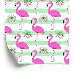 Behang Voor Kinderen - Roze Flamingo's