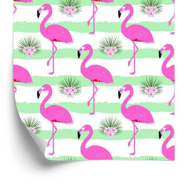 Behang Voor Kinderen - Roze Flamingo's
