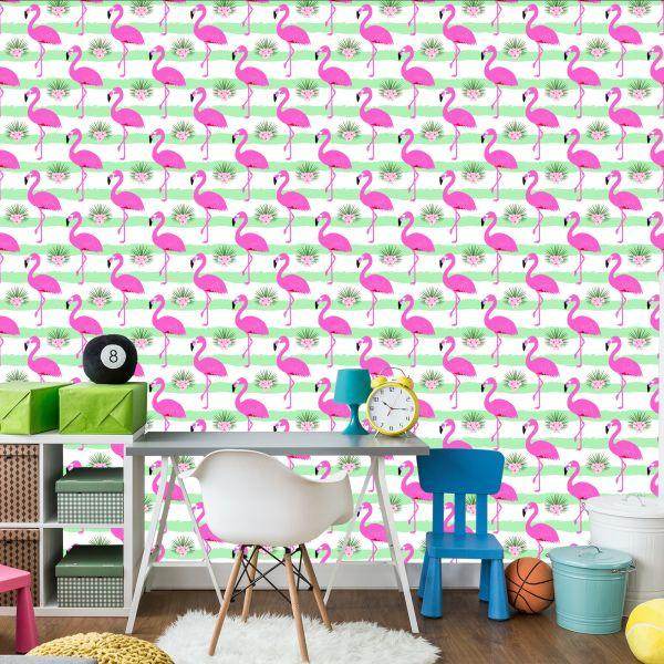 Behang Voor Kinderen - Roze Flamingo's - Afbeelding 4