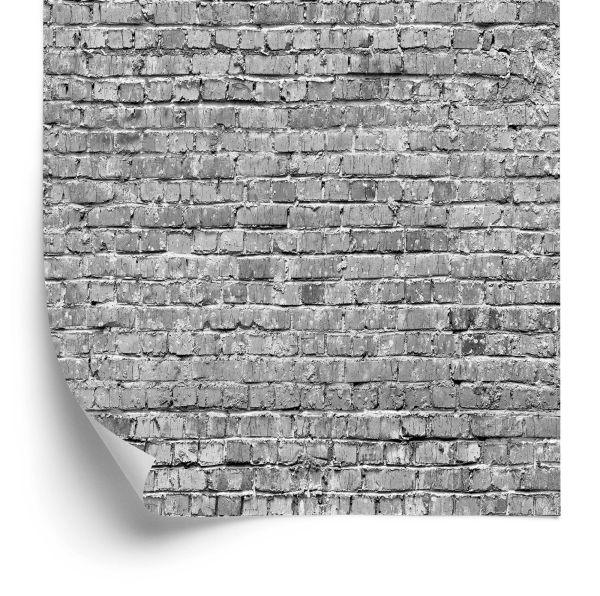 Behang Grijze Bakstenen Muur