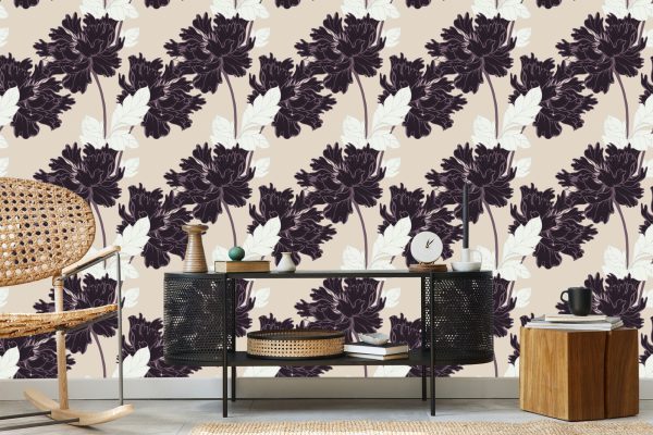 Behang Prachtige Abstracte Bloemen - Afbeelding 5