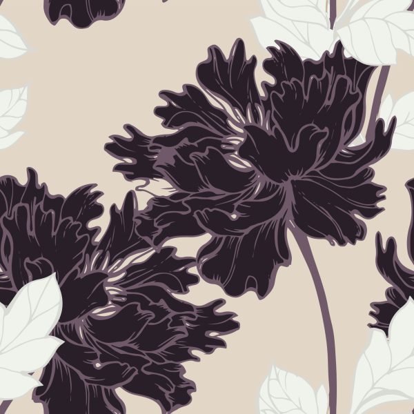 Behang Prachtige Abstracte Bloemen - Afbeelding 2