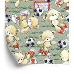 Behang Voor Kinderen - Schattige Teddyberen - Voetballers