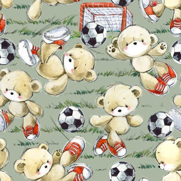 Behang Voor Kinderen - Schattige Teddyberen - Voetballers - Afbeelding 2