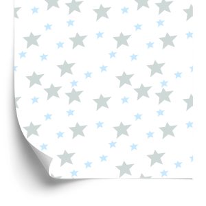 Behang Voor Kinderen - Grijze En Blauwe Sterren