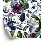 Behang Bladeren Van Tropische Bloemen