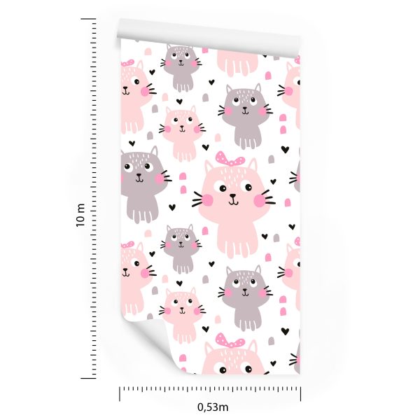 Behang Voor Kinderen - Schattige Pastelkleurige Katten - Afbeelding 8
