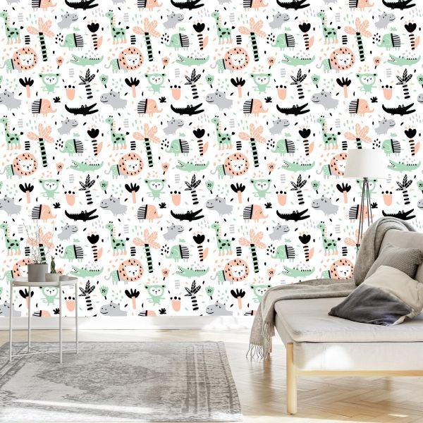 Behang Voor Kinderen - Jungledieren - Afbeelding 3